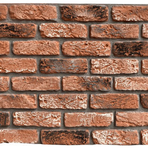 Pasek Cegły 3D Panel Ścienny Bezspoinowy XL PU Barok Dark Rustic Czerwony