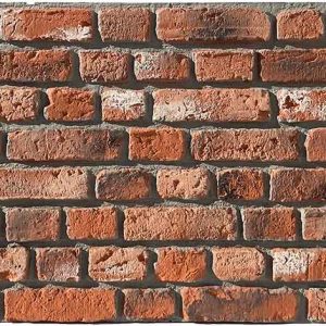 Pasek Cegły 3D Panel Ścienny Bezspoinowy XL PU Ladrillo Vintage Rustic Dark Czerwony