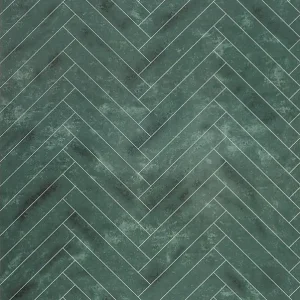 Panel ścienny SPC z płyty Jodełka Zielony