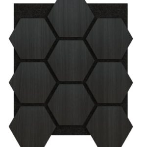 Panele akustyczne Hexagon Drewno Naturalny Czarny Dąb z Czarnym Filcem