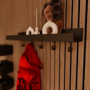 Aku WallClip Półka Ścienna z Haczkami Średnia Czarna