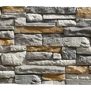 Panel ścienny Brick Strip 3D bezszwowy XL PU ​​Ardesia Ombra złoty szary