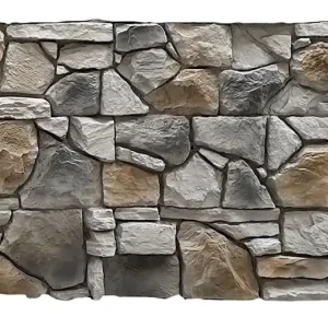 Panel ścienny Brick Strip 3D bezszwowy XL PU ​​Pizarra szary